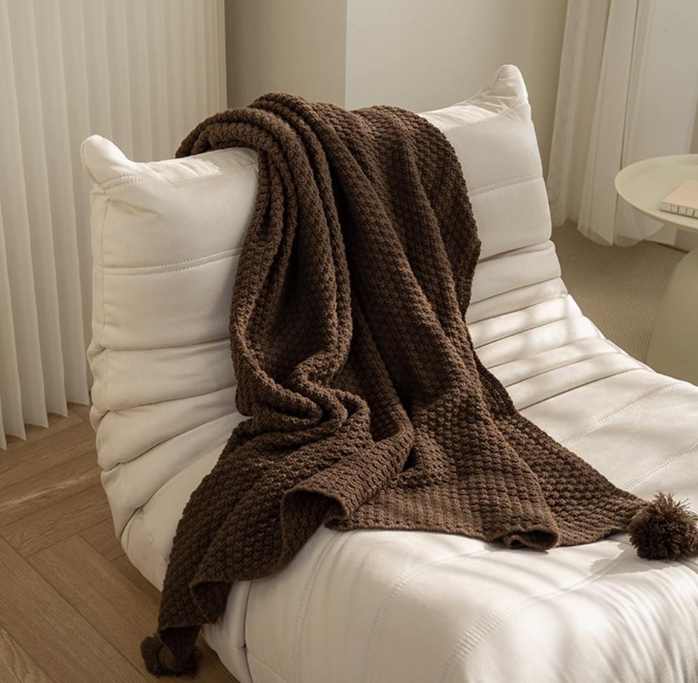 Maillard Blanket Nordic Large Hanging Ear sofa Blanket Simple women and man