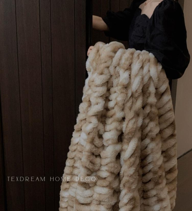 Texdream Attitude TieDyed Rabbitlike Blanket Light Luxury women and man